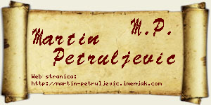 Martin Petruljević vizit kartica